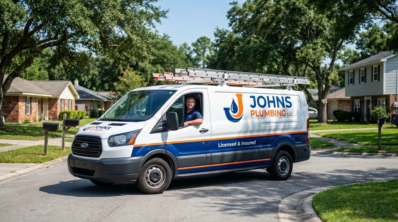 Johns Plumbing LLC service van in Biscoe, NC